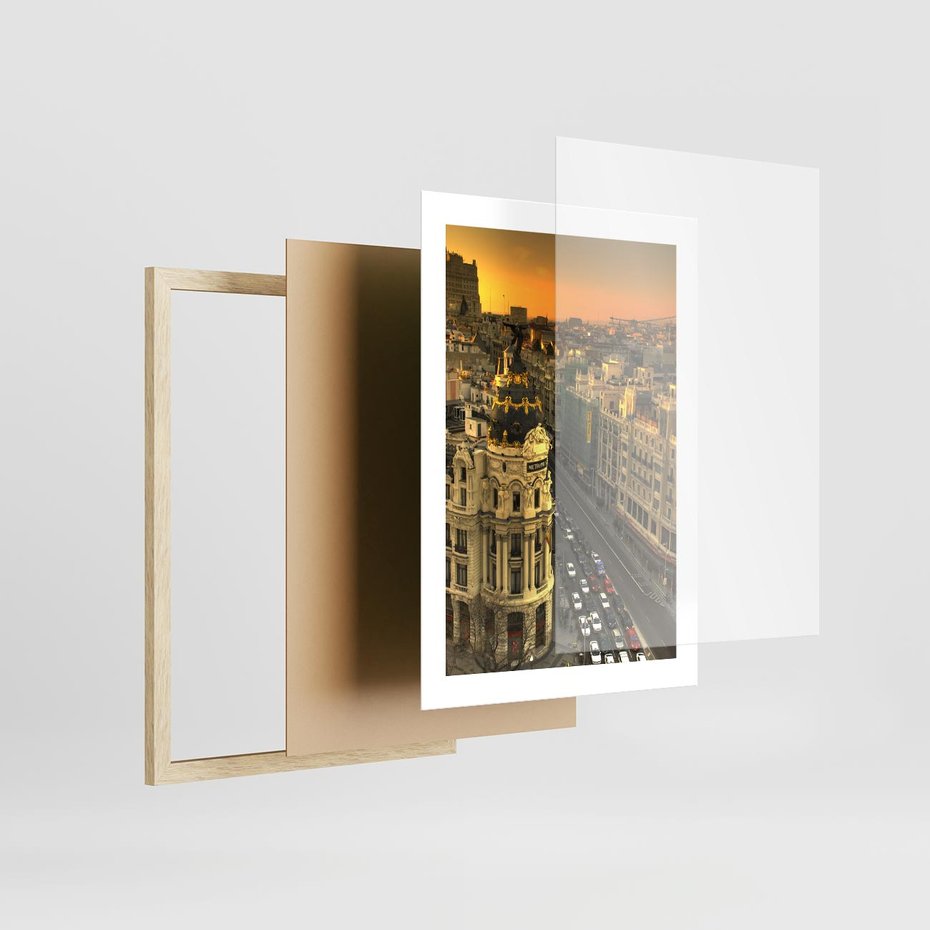Plakat w ramie 30x40 - Miasto Metropolii - miasto, metropolia - rama drewno
