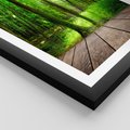 Plakat w ramie 40x50 - Spacer po urokliwej dróżce w lesie - las, dróżka - rama czarna