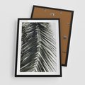 Plakat w ramie 50x70 - Liść Palmy: Egzotyczny Detal Natury - palma, liść palmy - rama czarna
