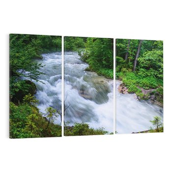 Obraz na płótnie 120x80 - Magia lasu nad rzeką - wodospad, rzeka