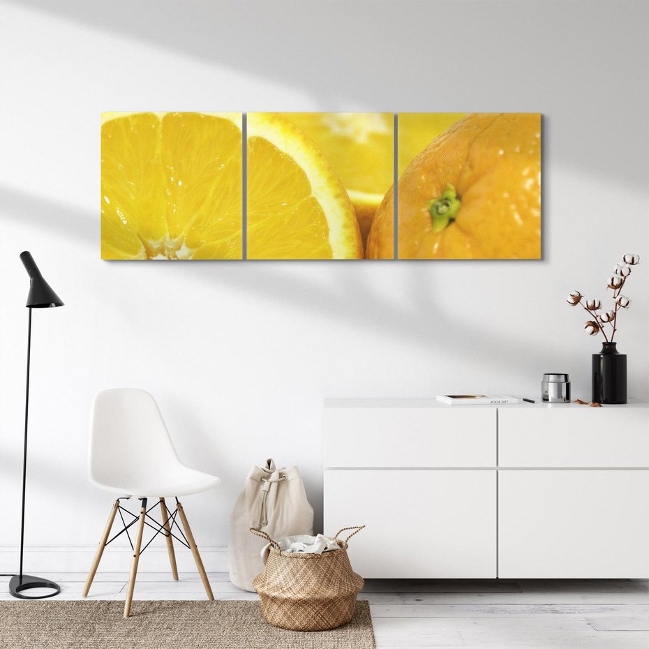 Obraz na płótnie 150x50 - Cytrusy Żywy Zapach Energii - cytruny, owoce