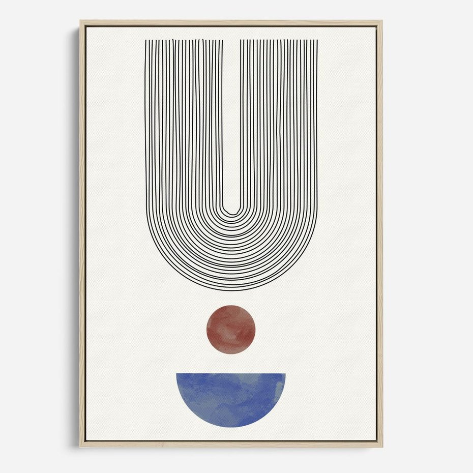 Obraz w ramie 80x120 - Rozplątane Wibracje - nowoczesny plakat, styl midcentury - rama drewno