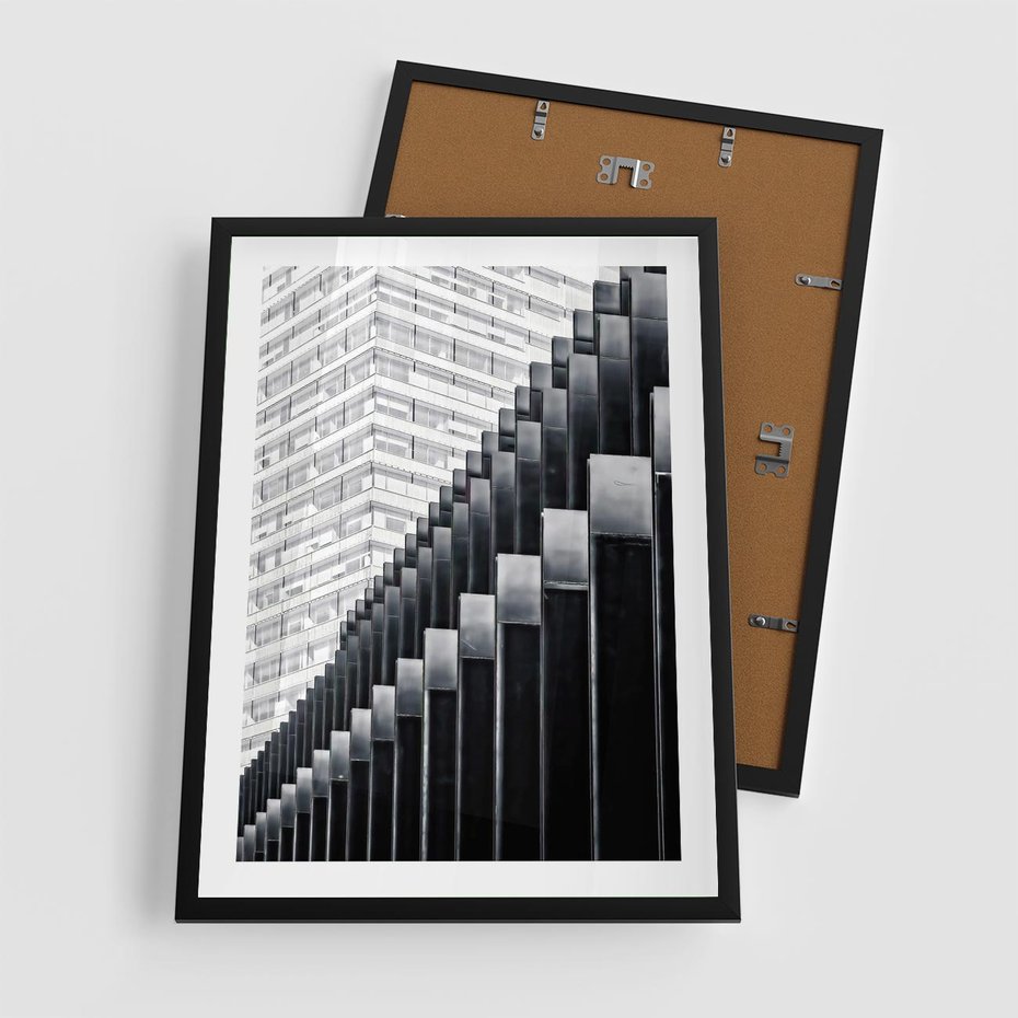 Plakat w ramie 50x70 - Architektura Stopniowa - architektura, budynki - rama czarna