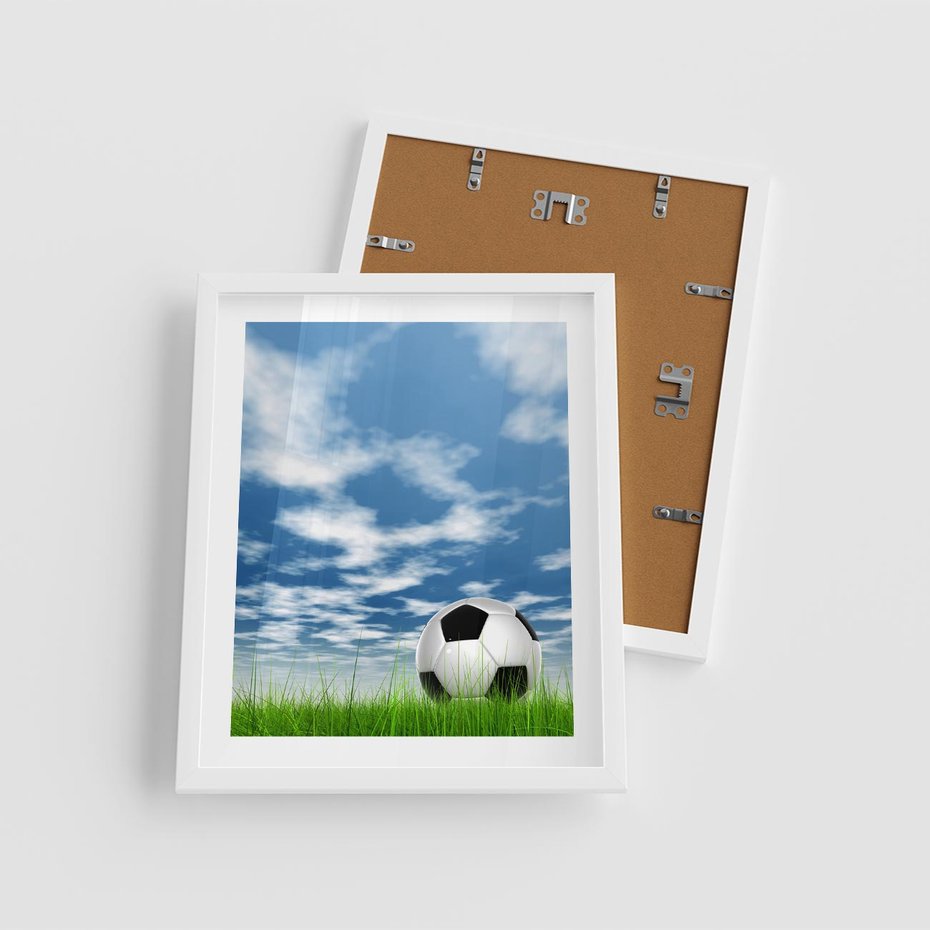 Plakat w ramie 40x50 - Piłkarska Pasja - piłka, nożna - rama biała