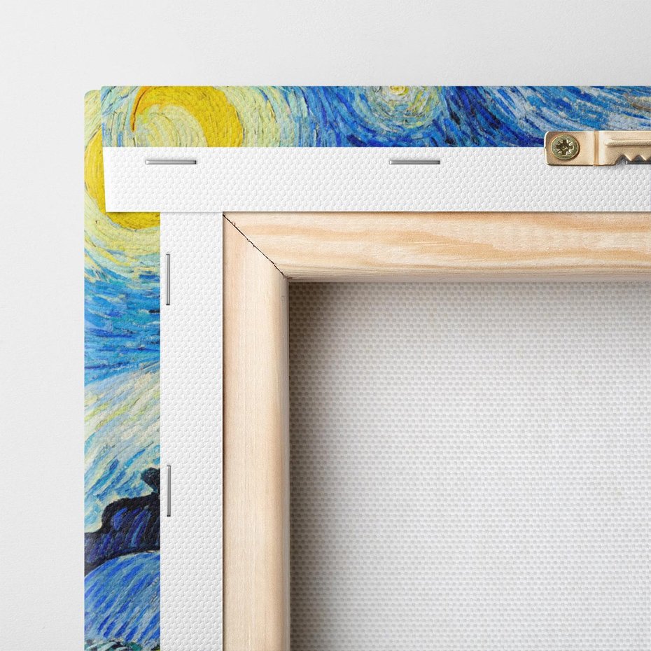 Obraz na płótnie 70x70 - "Gwiaździsta noc" (1889) Vincent van Gogh - Reprodukcja - reprodukcja, obraz na płótnie