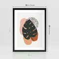 Plakat w ramie 30x40 - Minimalizm w Liściach Monstery: Plamy i Kropki - minimalizm, monstera plamy - rama czarna