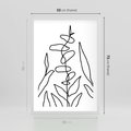 Plakat w ramie 50x70 - Liście Mocy - mroczna sztuka, minimalizm - rama biała