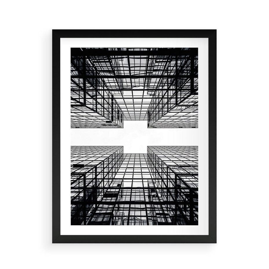 Plakat w ramie 50x70 - Czar i Wielkość - wieżowce, architektura - rama czarna
