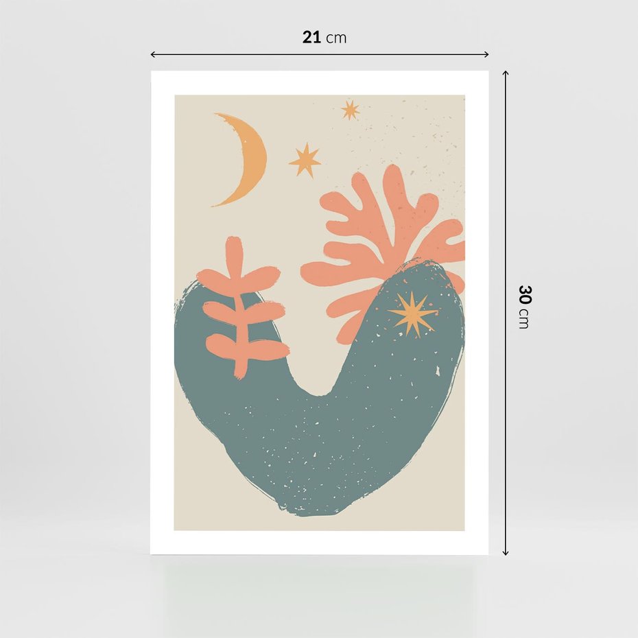 Plakat bez ramy 21x30 - Energetyczne Kształty - boho formy, kształty