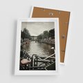 Plakat w ramie 50x70 - Miasto na Wodzie - holenderskie kanały, amsterdam - rama biała