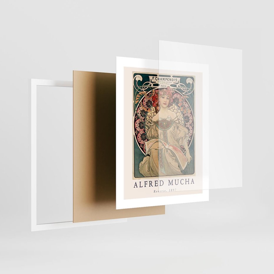 Plakat w ramie 40x50 - Piękno Art Nouveau - plakat, obraz - rama biała