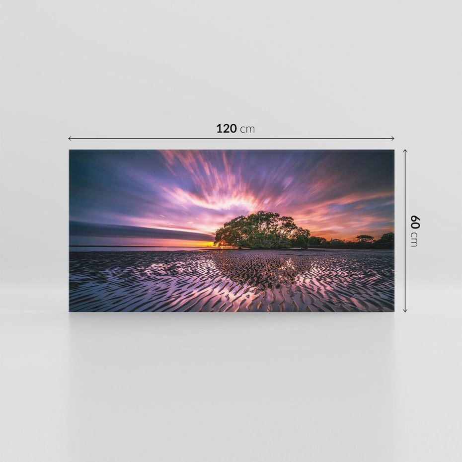 Obraz na płótnie 120x60 - Górska idylla: Domek nad strumykiem - jezioro, wyspa