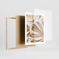 Plakat w ramie 40x50 - Siła Natury - złote, liście - rama drewno