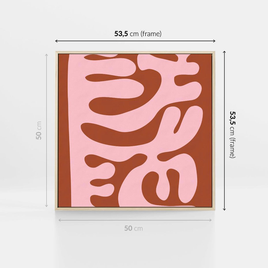 Obraz w ramie 50x50 - Migotliwe Boho Marzenia - abstrakcyjny obraz, plakat - rama drewno