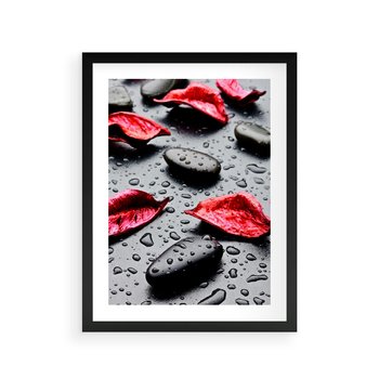 Plakat w ramie 30x40 - Spa wśród Natury - spa, kamienie - rama czarna