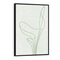 Obraz w ramie 70x100 - Zielona Równowaga Linii - abstrakcyjne delikatne zielone linie, nowoczesny plakat - rama czarna
