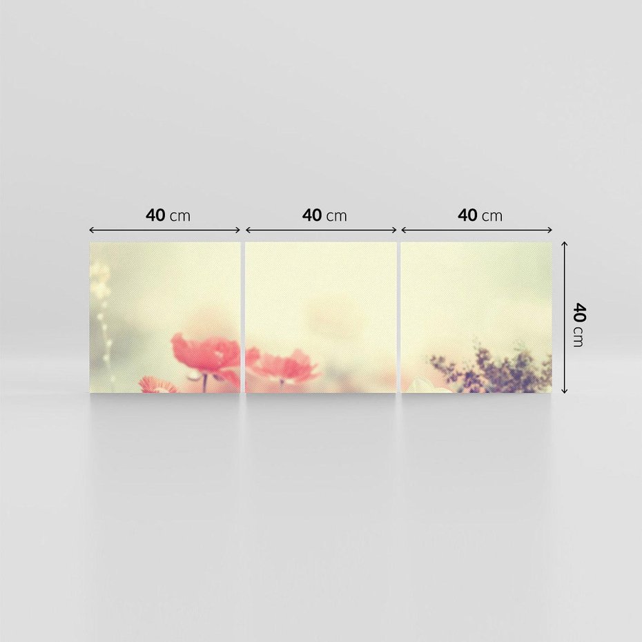 Obraz na płótnie 120x40 - Delikatne kwiaty pastelowe - kwiaty, pastelowe