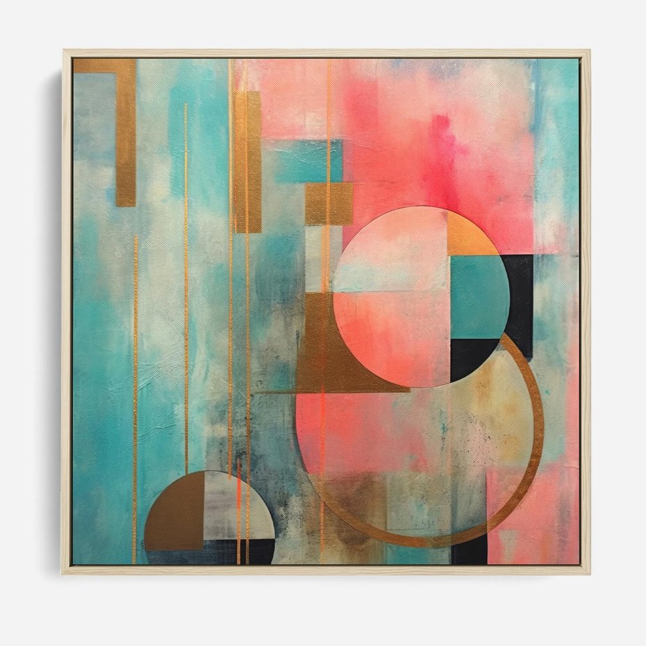 Obraz w ramie 50x50 - Abstrakcyjny Bałagan - abstrakcja, obraz olejny - rama drewno