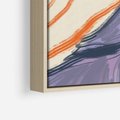 Obraz w ramie 70x100 - Pokreślony Świat - abstrakcyjne formy, odcienie pomarańczu i fioletu - rama drewno