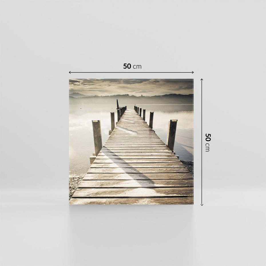 Obraz na płótnie 50x50 - Idylliczny pomost nad jeziorem - pomost, jezioro