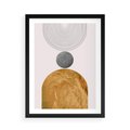 Plakat w ramie 50x70 - Złote Półkole w Sztuce Geometrii - grafika, złote półkole - rama czarna