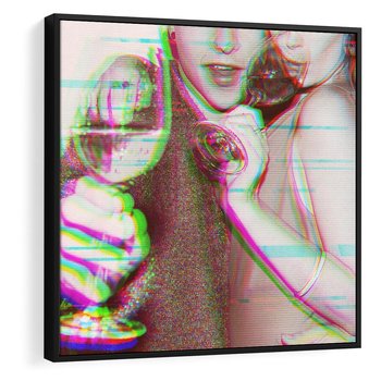 Obraz w ramie 50x50 - Zakochani na Kliszy - zdjecie, stara prześwietlona klisza - rama czarna