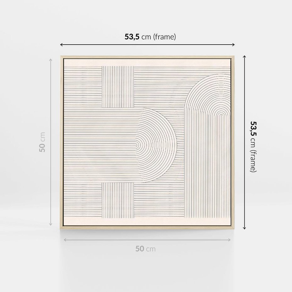 Obraz w ramie 50x50 - Geometryczna Elegancja Mid Century - mid century, minimalizm - rama drewno