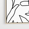 Obraz w ramie 50x50 - Liście Mocy - mroczna sztuka, minimalizm - rama drewno