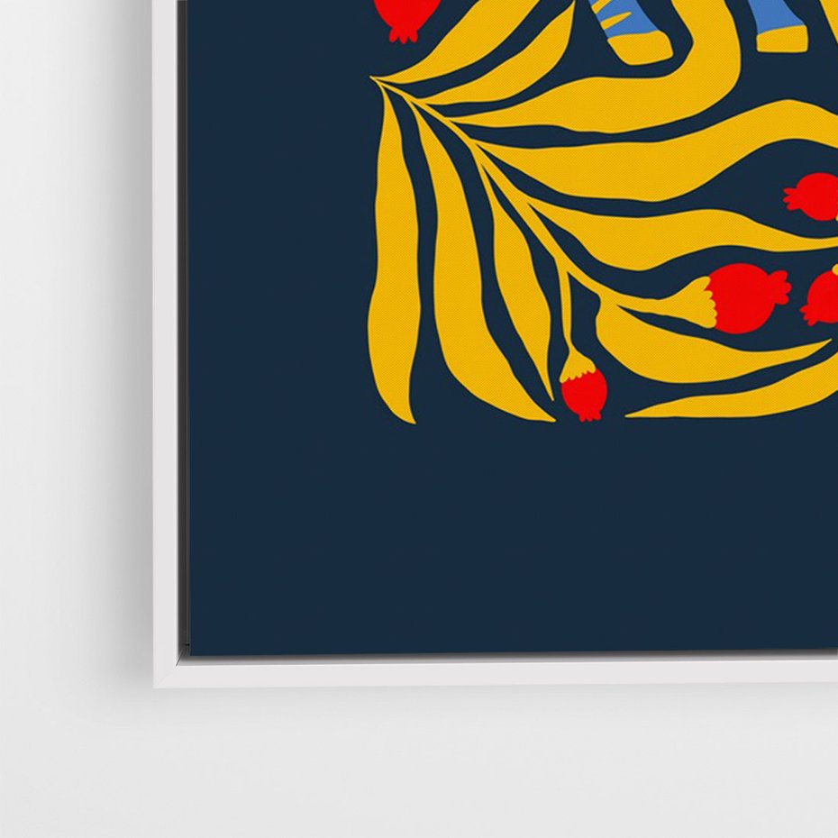 Obraz w ramie 50x70 - Wibracje Wyobraźni - zebra, granatowe tłó - rama biała