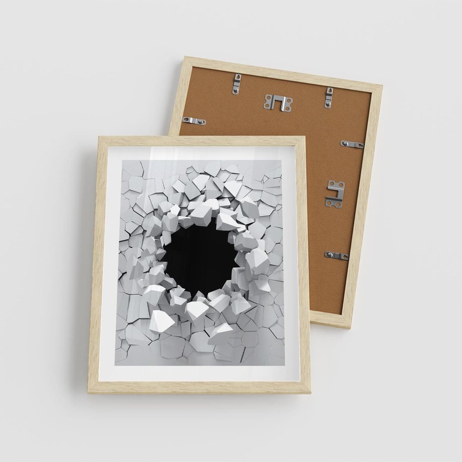 Plakat w ramie 40x50 - Nowoczesna Abstrakcja - grafika, nowoczesna - rama drewno