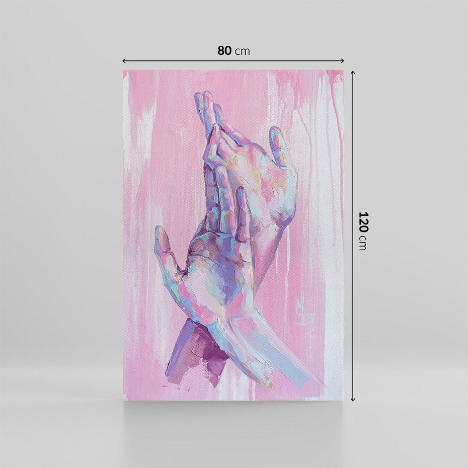 Obraz na płótnie 80x120 - Splecione - obraz olejny, pastelowe kolory