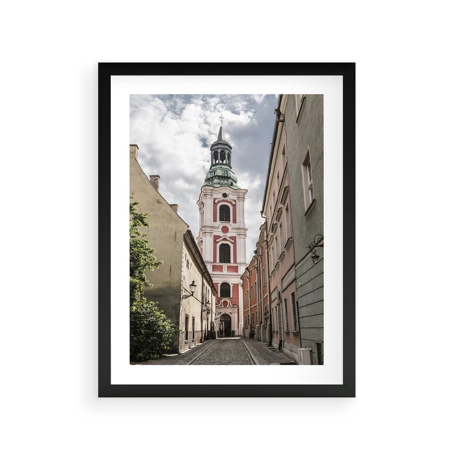 Plakat w ramie 30x40 - Magia perspektywy uliczki - uliczka, perspektywa - rama czarna