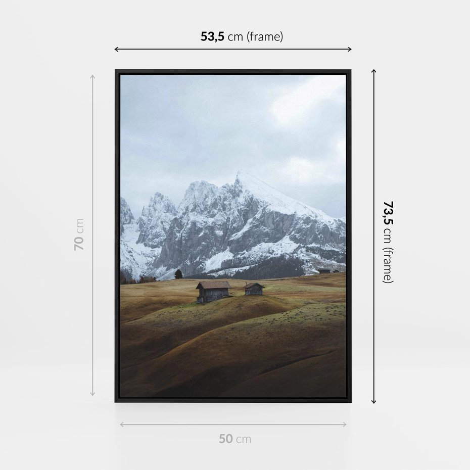 Obraz w ramie 50x70 - Odkryj Ich Urok - góry, skandynawia - rama czarna