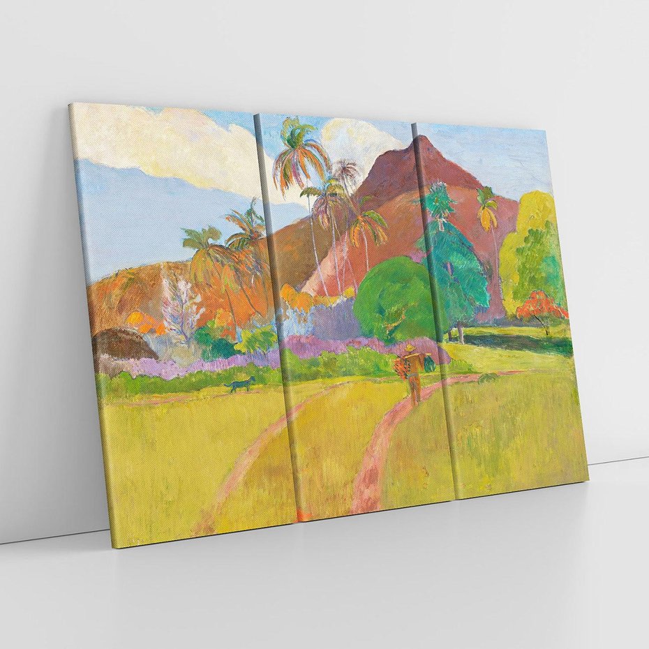 Obraz na płótnie 120x80 - Krajobraz Tahiti 1891, Paul Gauguin - Reprodukcja - reprodukcja, obraz na płótnie
