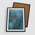 Plakat w ramie 50x70 - Marmurowa Elegancja: Kolory Oceanu - marmur, kolory oceanu - rama czarna