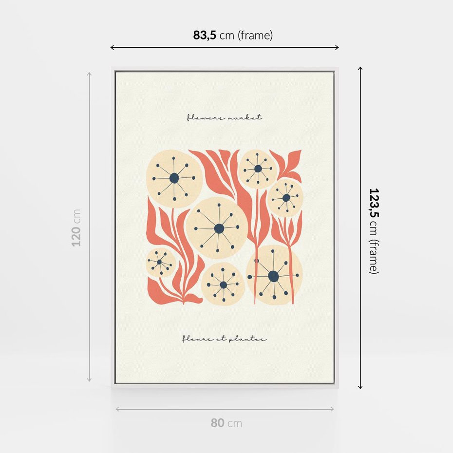 Obraz w ramie 80x120 - Dmuchawce w Abstrakcji - dmuchawce, abstrakcja - rama biała