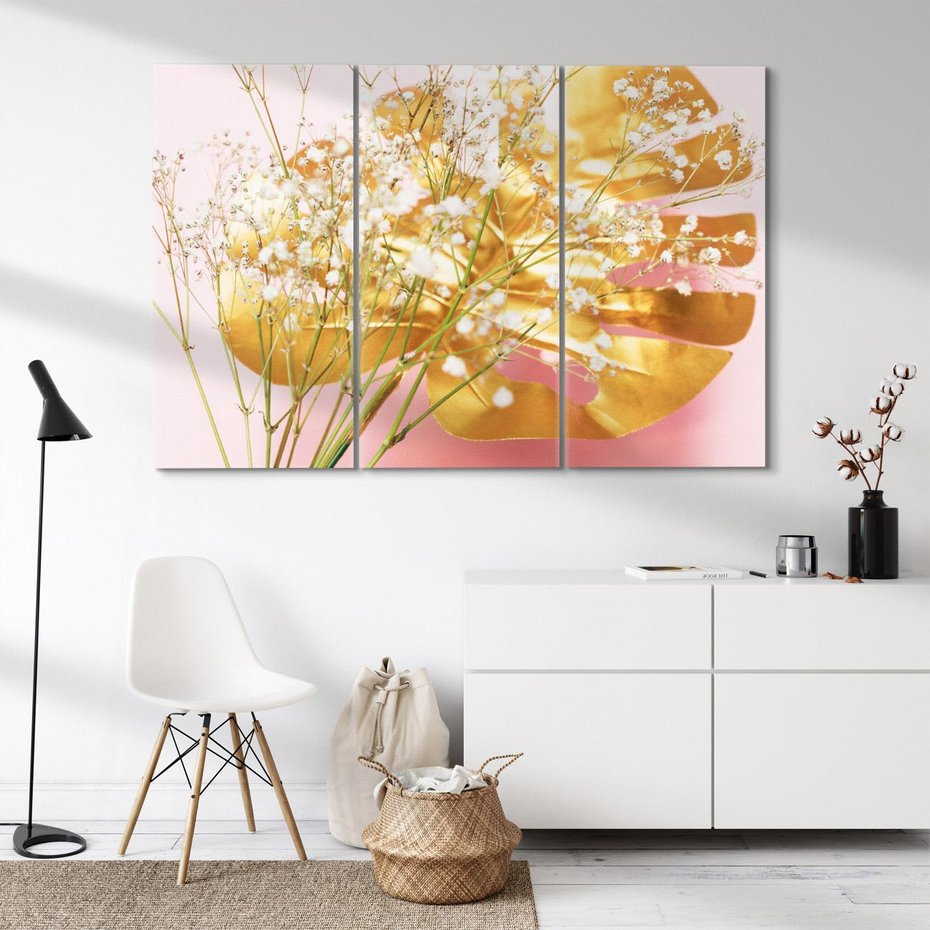 Obraz na płótnie 120x80 - Blask Natury - złote, liście