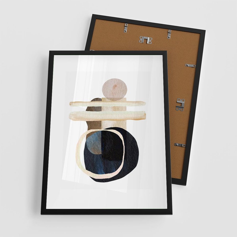 Plakat w ramie 50x70 - Wibracje Natury - abstrakcja, akwarelowe plamy - rama czarna