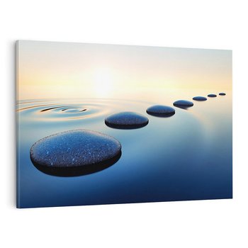 Obraz na płótnie 120x80 - Spokój kamieni w SPA - kamienie, woda