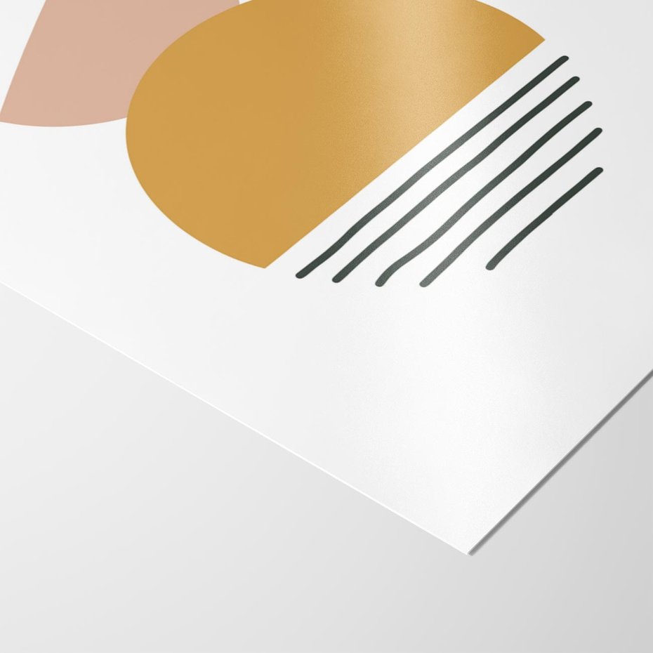 Plakat bez ramy 30x40 - Kolory Przyszłości - kompozycja kół i kresek, ciepłe kolory