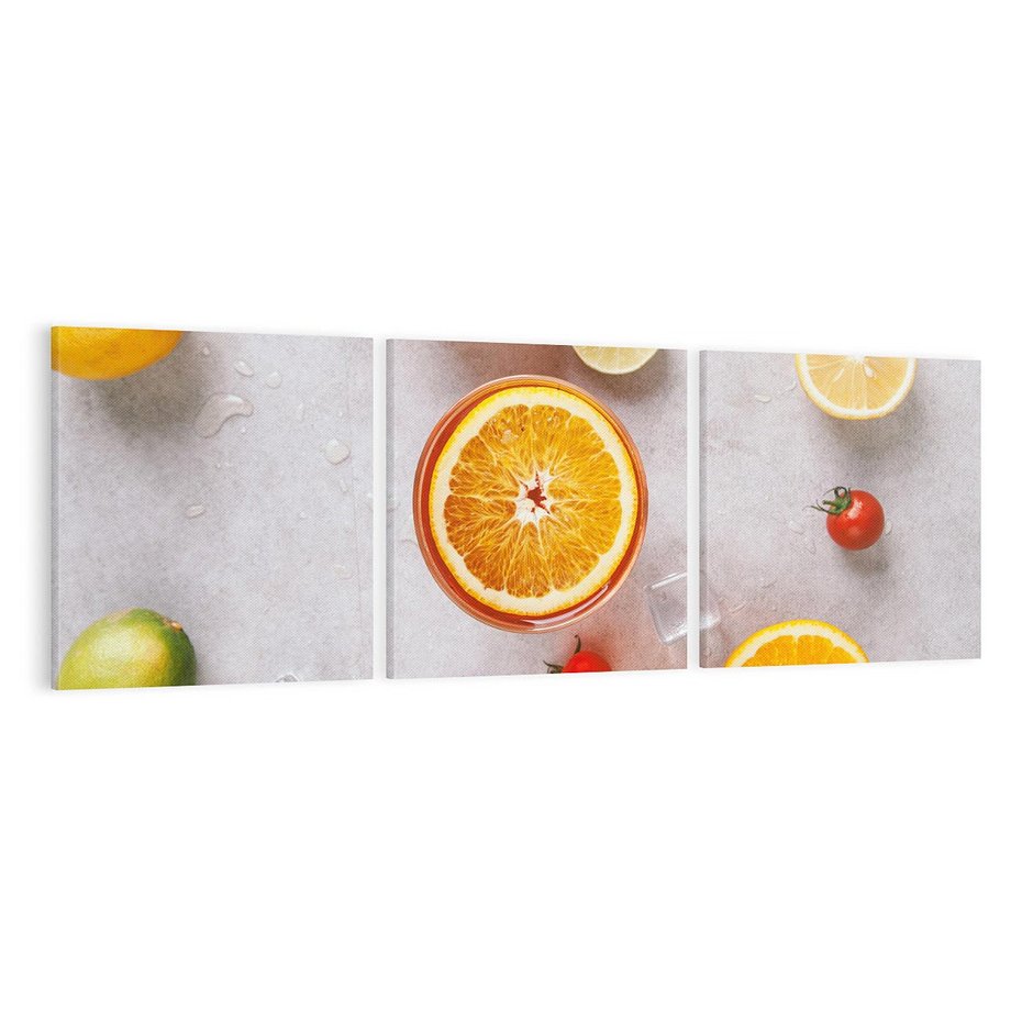 Obraz na płótnie 120x40 - Cytryny Pomarańczowy Zestaw - cytryny, pomarańcze