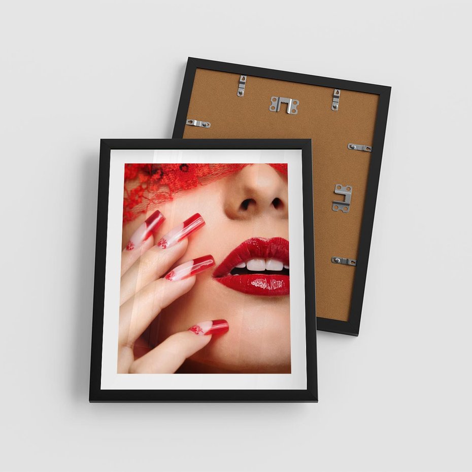 Plakat w ramie 40x50 - Piękno manicure: kolory i elegancja - paznokcie, manicure - rama czarna