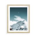 Plakat w ramie 40x50 - Nocna Magia w Górach - fotografia, śnieg - rama drewno