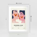 Plakat w ramie 30x40 - Miłość w Kompozycji - miłość, para zakochanych - rama biała