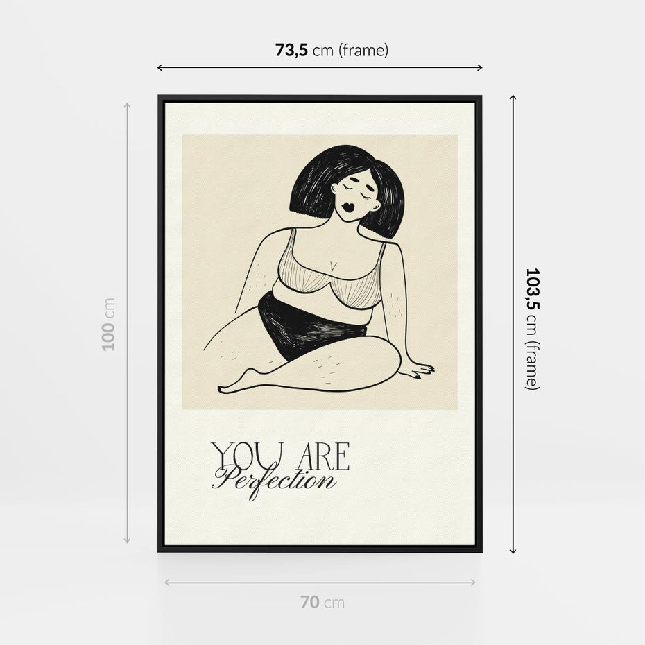 Obraz w ramie 70x100 - Harmonia Kształtów Bez Granic - siła kobiecości, rysunek - rama czarna