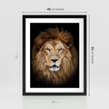 Plakat w ramie 40x50 - Król zwierząt w majestatycznym stylu - lew, król - rama czarna