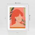 Plakat w ramie 40x50 - Kobieca Refleksja - nowoczesny plakat, styl retro - rama biała