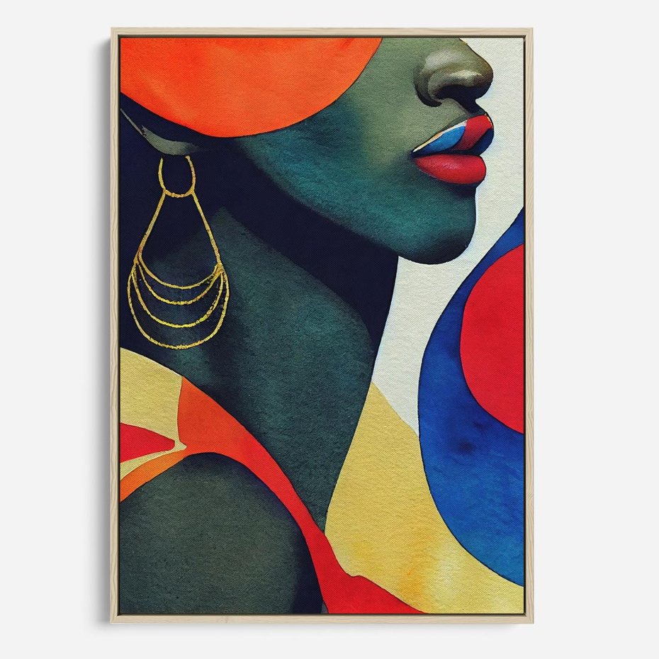 Obraz w ramie 50x70 - Kolory Kobiety - mural, abstrakcja - rama drewno