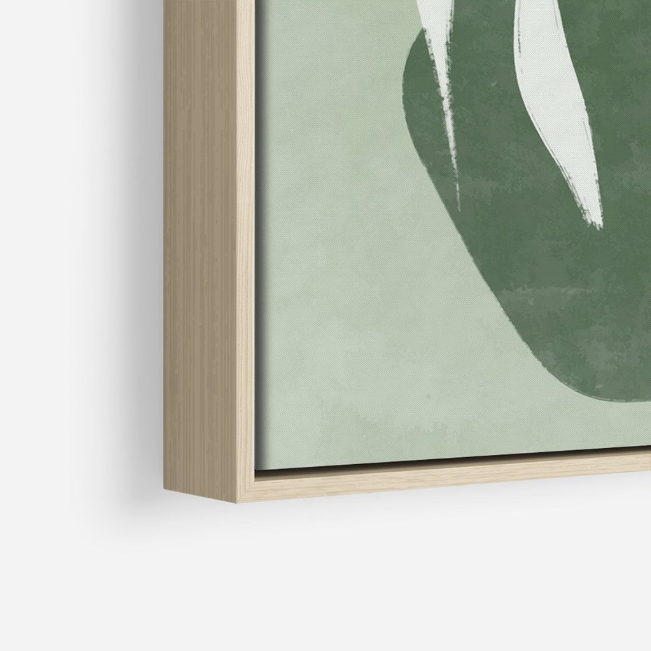 Obraz w ramie 80x120 - Zieleń Pulsującego Spokoju - zielona abstrakcja, zgaszona zieleń - rama drewno