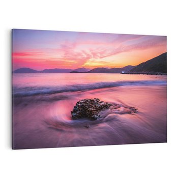 Obraz na płótnie 120x80 - Zaklęty Zachód - magiczny zachód słońca, fioletowe